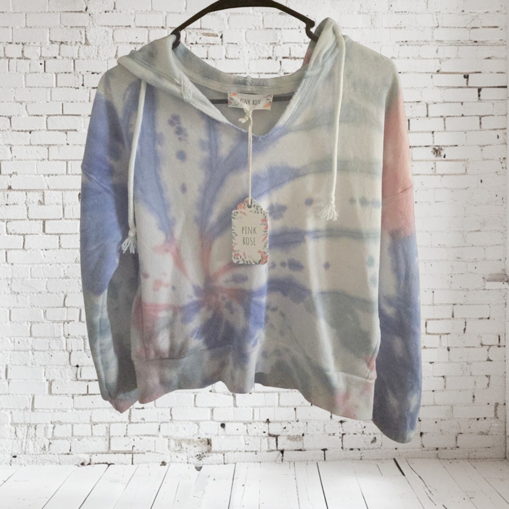 Pink Rose Pastel Tie-Dye Hoodie